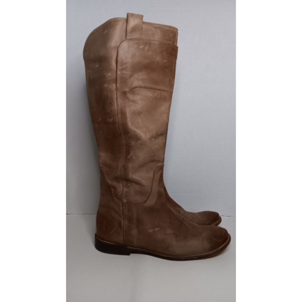 Frye 8.5B Brown Leather Paige Western Riding Rodeo Work Boho Tall Outdoor Boots